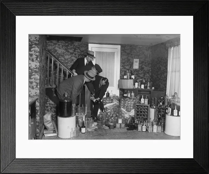 Framed Print : Police Raid Man's Home For Alcohol Framed Print : Police Raid Man's Home For Alcohol