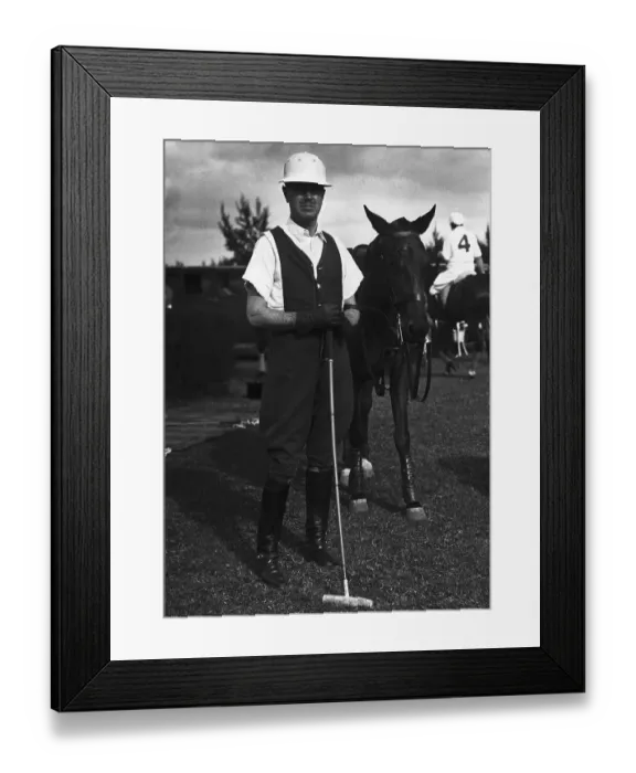 Framed Print : Robert McCormick with Horse at Polo Field Framed Print : Robert McCormick with Horse at Polo Field