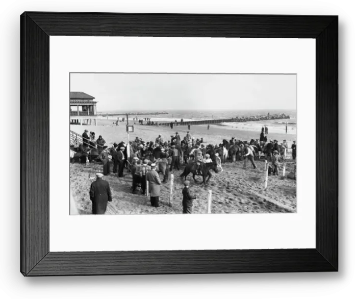 Framed Print : Riding Ponies at Coney Island Beach Framed Print : Riding Ponies at Coney Island Beach