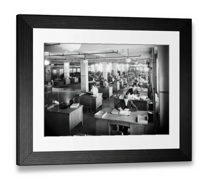 Framed Print : Workers in Business Office Framed Print : Workers in Business Office