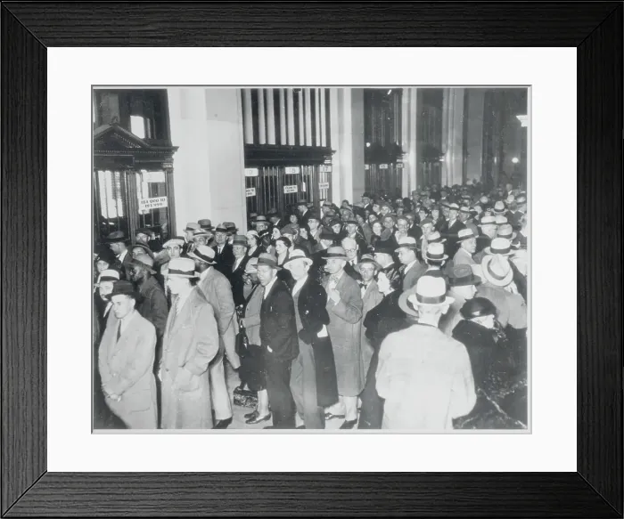 Framed Print : Customers in Guardian National Bank of Commerce Framed Print : Customers in Guardian National Bank of Commerce