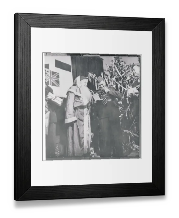 Framed Print : United States Troops Celebrating Christmas Season with Cheer