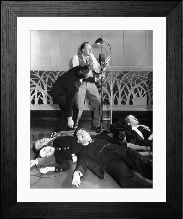 Framed Print : Actors in a Radio Drama Framed Print : Actors in a Radio Drama