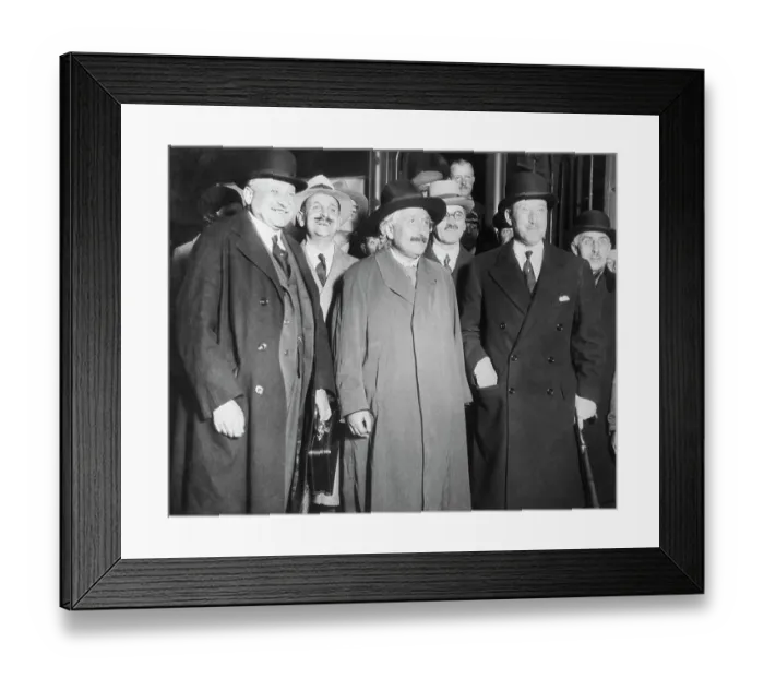 Framed Print : Albert Einstein Arriving at Victoria Station Framed Print : Albert Einstein Arriving at Victoria Station