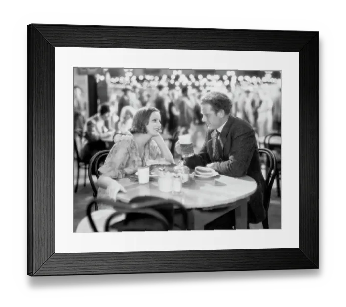 Framed Print : Actress Greta Garbo and Costar in Anna Christie