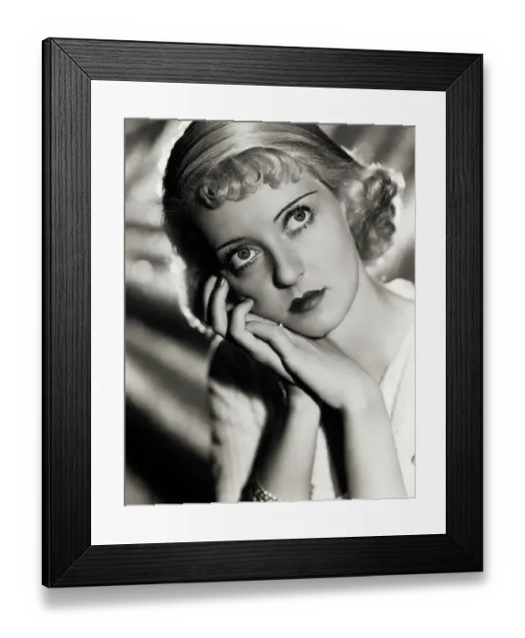 Framed Print : Younger Actress Bette Davis Posing With Her Hands to Cheek Framed Print : Younger Actress Bette Davis Posing With Her Hands to Cheek