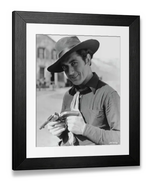 Framed Print : John Mack Brown Holding Billy the Kid's Gun Framed Print : John Mack Brown Holding Billy the Kid's Gun