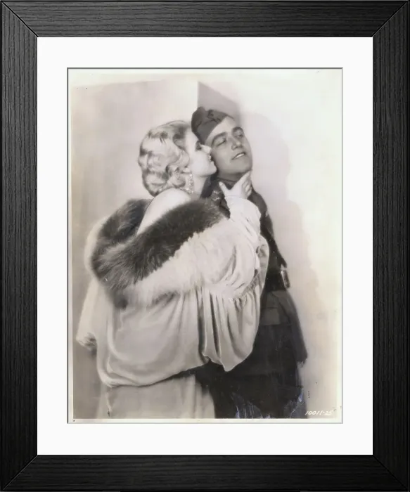 Framed Print : Jean Harlow Kissing James Hall Framed Print : Jean Harlow Kissing James Hall