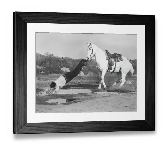 Framed Print : Man Falling From Horse Framed Print : Man Falling From Horse