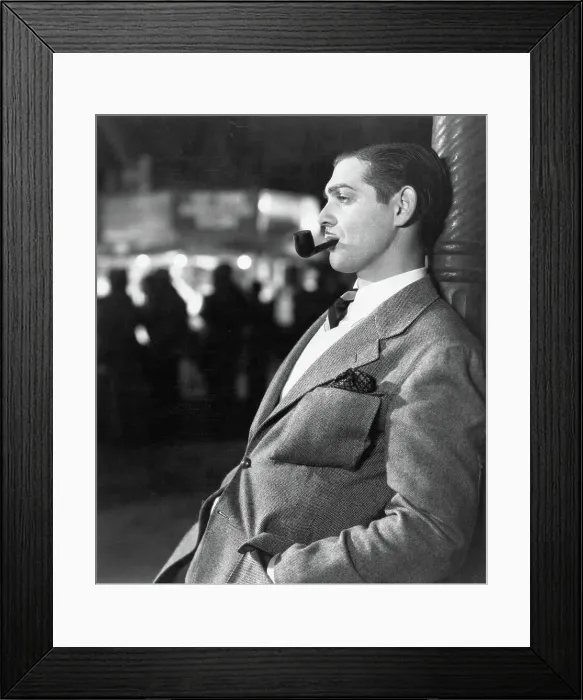 Framed Print : Clark Gable with Pipe Framed Print : Clark Gable with Pipe