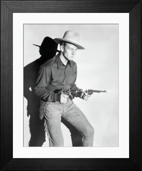 Framed Print : John Wayne Drawing Revolvers Framed Print : John Wayne Drawing Revolvers