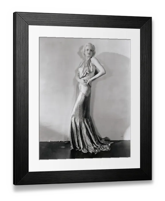 Framed Print : Actress Jean Harlow Posing in Evening Gown Framed Print : Actress Jean Harlow Posing in Evening Gown