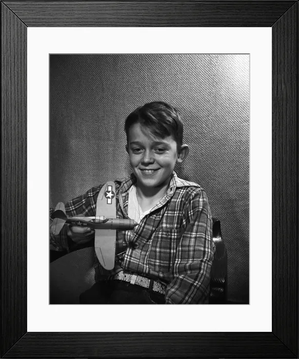 Framed Print : Boy with Model Plane Framed Print : Boy with Model Plane