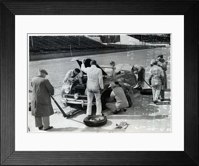 Framed Print : Mechanics Work on Racecar for Auto Race Framed Print : Mechanics Work on Racecar for Auto Race