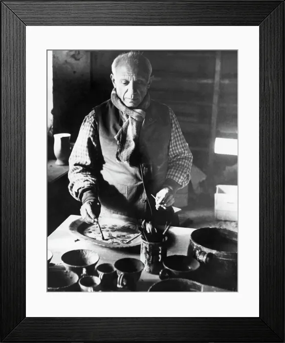 Framed Print : Pablo Picasso Painting Pottery Framed Print : Pablo Picasso Painting Pottery
