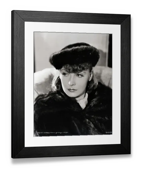 Framed Print : Actress Greta Garbo in Fur Coat and Hat Framed Print : Actress Greta Garbo in Fur Coat and Hat