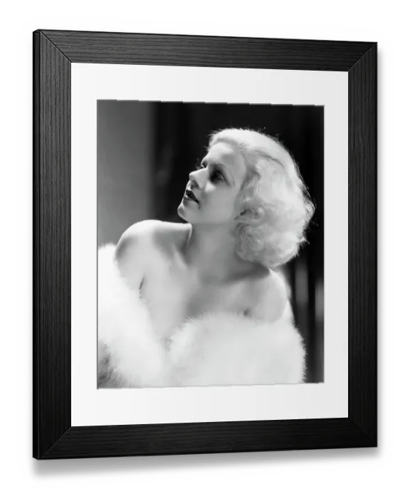 Framed Print : Actress Jean Harlow Wearing Fur Framed Print : Actress Jean Harlow Wearing Fur