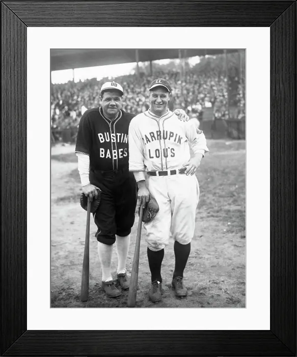 Framed Print : Baseball Players Babe Ruth and Lou Gehrig Framed Print : Baseball Players Babe Ruth and Lou Gehrig