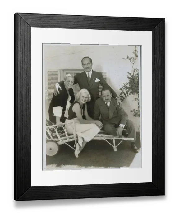 Framed Print : Jean Harlow Posing with Parents and Husband Framed Print : Jean Harlow Posing with Parents and Husband