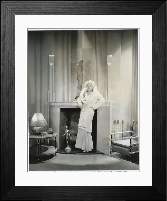 Framed Print : Actress Jean Harlow Posing in Gallagher Framed Print : Actress Jean Harlow Posing in Gallagher