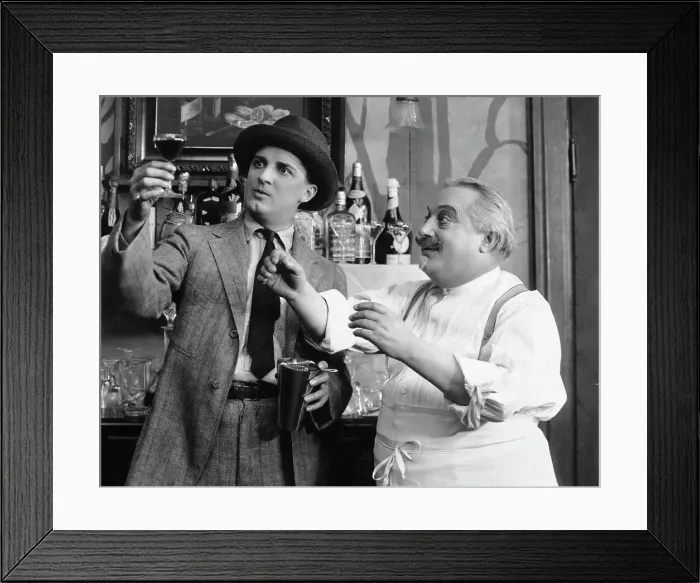 Framed Print : Bartender and Patron Gazing at Drink Framed Print : Bartender and Patron Gazing at Drink