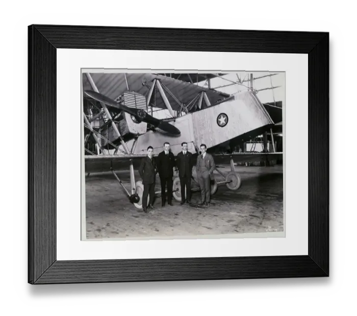 Framed Print : Aircraft Executives Posing by Martin Bomber Framed Print : Aircraft Executives Posing by Martin Bomber