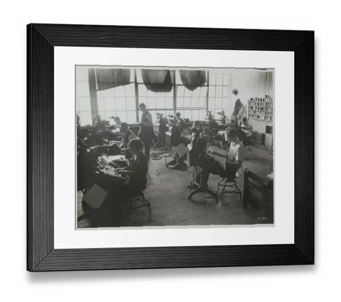 Framed Print : People Working on Monotype Manchines Framed Print : People Working on Monotype Manchines