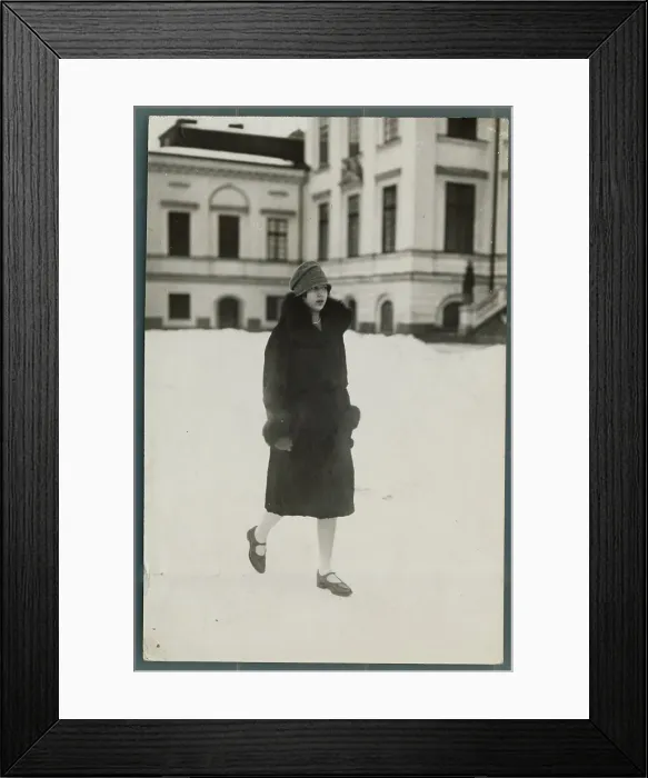 Framed Print : Princess Ingrid Taking Winter Walk Framed Print : Princess Ingrid Taking Winter Walk