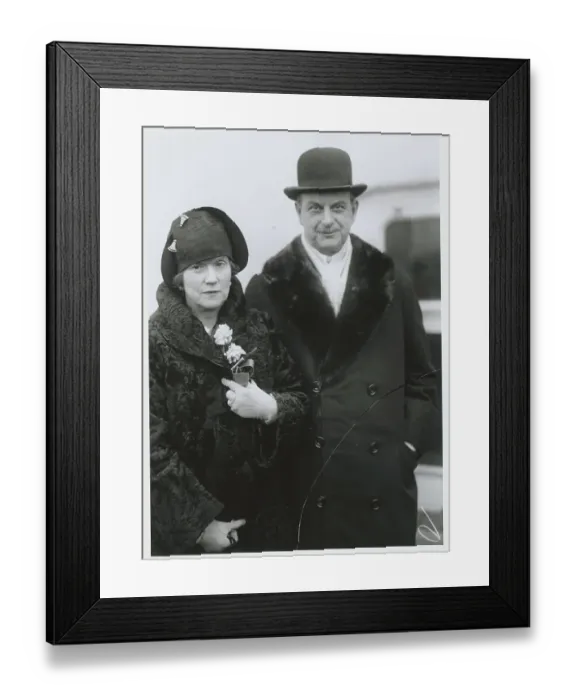 Framed Print : Mr. and Mrs. Ogden H. Hammond Posing in Outerwear