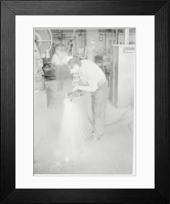 Framed Print : Man Working in Factory Framed Print : Man Working in Factory