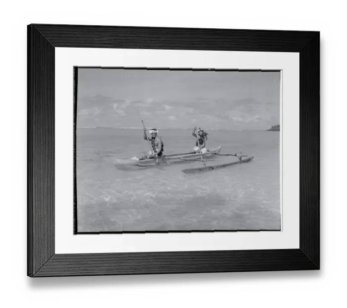 Framed Print : South Seas Natives Traveling by Boat to Festival Framed Print : South Seas Natives Traveling by Boat to Festival