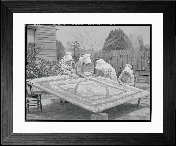Framed Print : Four Cajun Woman Sewing Quilt Framed Print : Four Cajun Woman Sewing Quilt
