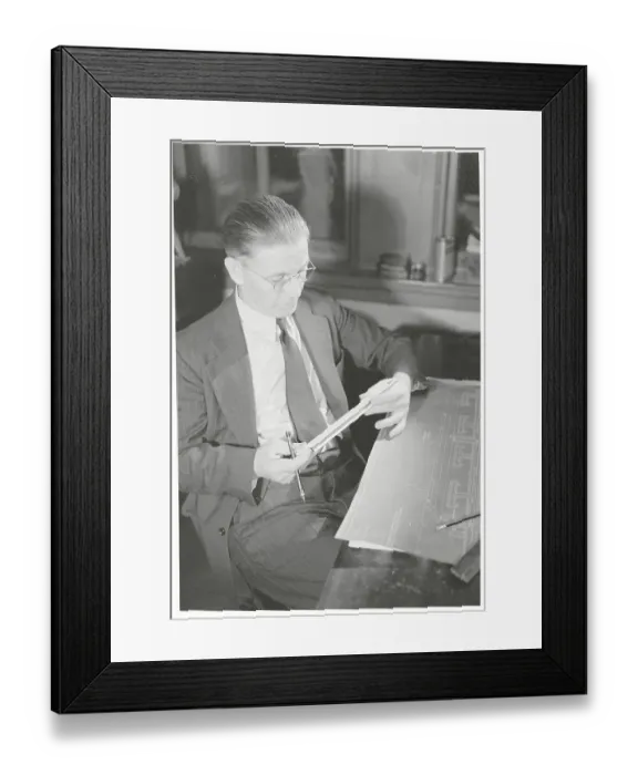 Framed Print : Architect with Slide Rule Framed Print : Architect with Slide Rule