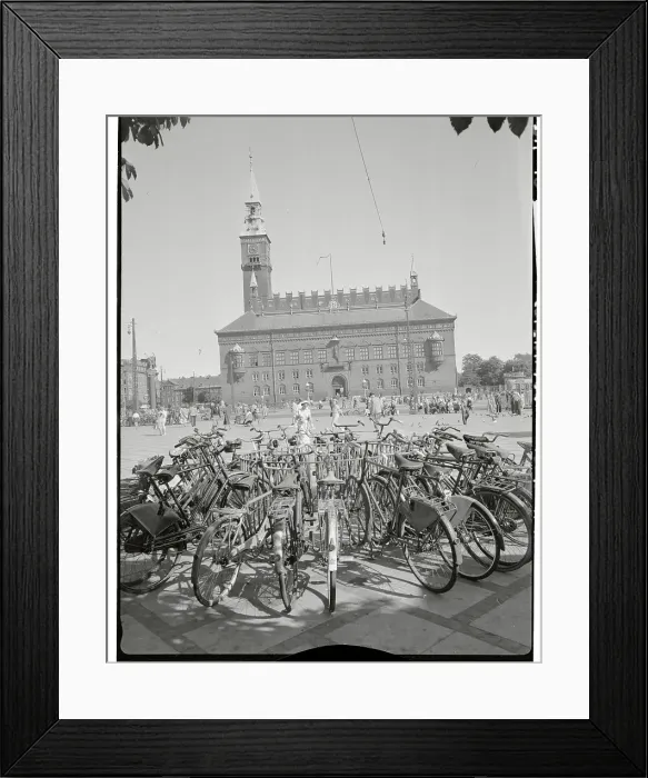 Framed Print : Bicycles Across from Town Hall Site Framed Print : Bicycles Across from Town Hall Site