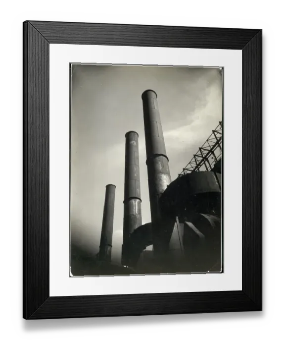 Framed Print : Smoke Stacks of Factory Framed Print : Smoke Stacks of Factory