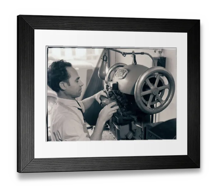 Framed Print : Man Repairing Shoe Framed Print : Man Repairing Shoe