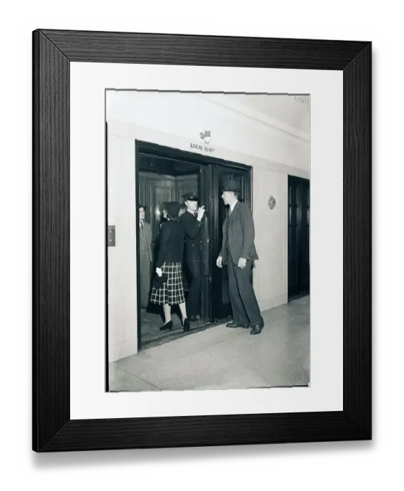Framed Print : People Entering an Elevator Framed Print : People Entering an Elevator