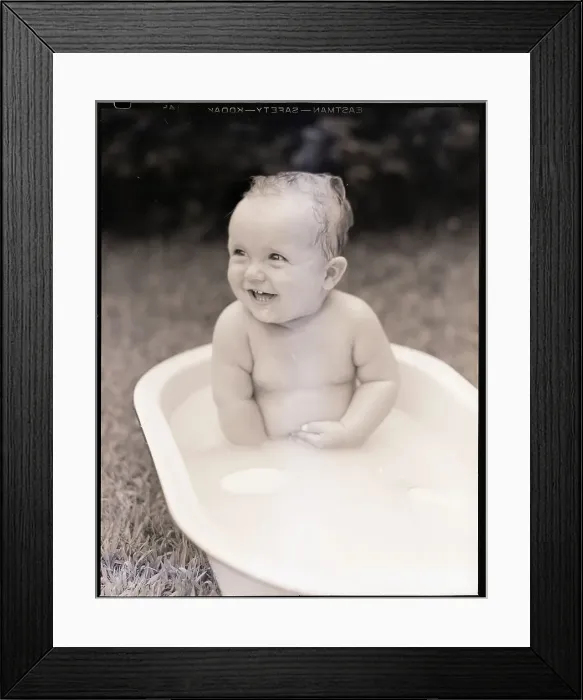 Framed Print : Baby in Tub Framed Print : Baby in Tub