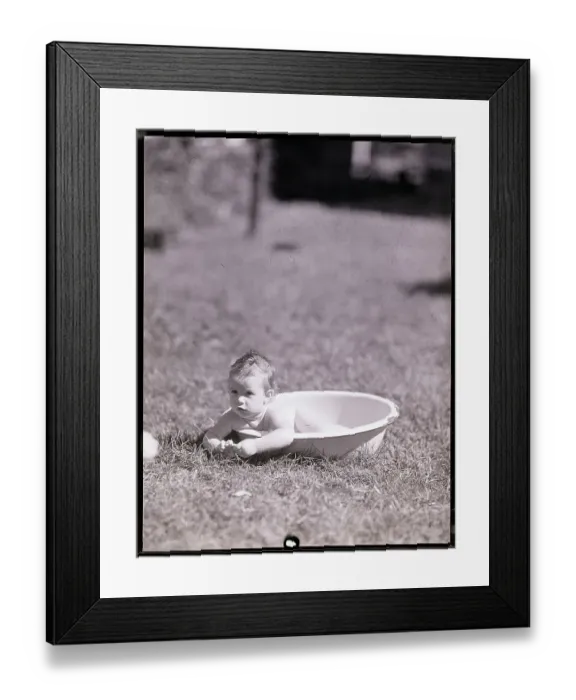 Framed Print : Baby in a Basin Framed Print : Baby in a Basin