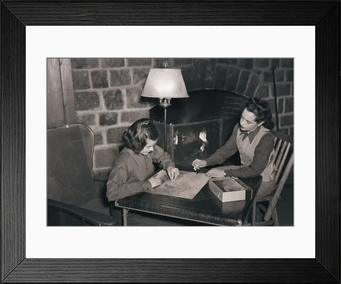 Framed Print : Mother And Daughter Working on Jigsaw Puzzle Framed Print : Mother And Daughter Working on Jigsaw Puzzle