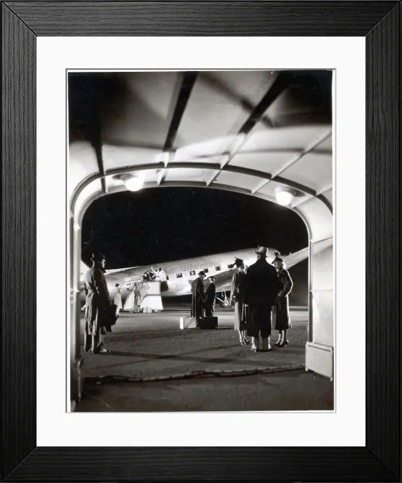 Framed Print : Passengers Being Greeted on Tarmac