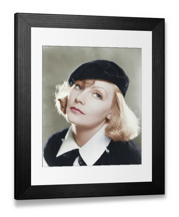 Framed Print : Actress Greta Garbo Wearing Black Beret Framed Print : Actress Greta Garbo Wearing Black Beret