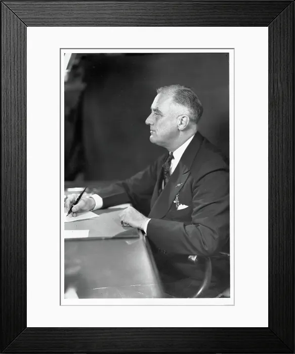 Framed Print : Franklin Delano Roosevelt Signing a Document