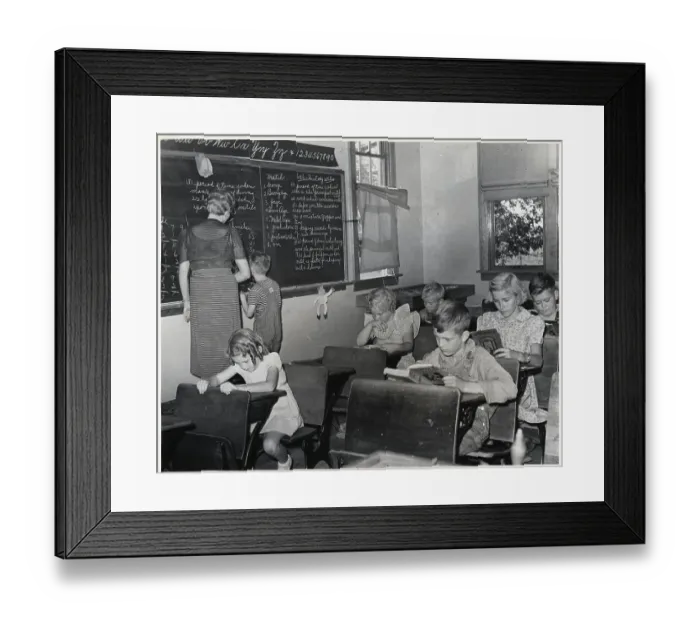 Framed Print : School Room With Teacher At Board