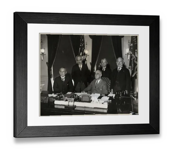 Framed Print : President Roosevelt and Japan's Delegation Members Framed Print : President Roosevelt and Japan's Delegation Members