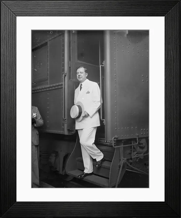 Framed Print : Senator Huey P. Long on Train Steps Framed Print : Senator Huey P. Long on Train Steps