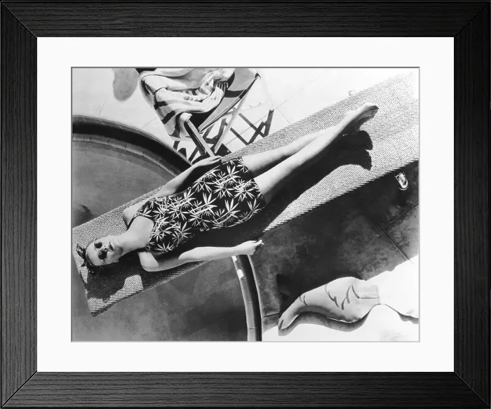Framed Print : Woman Lying on Diving Board Framed Print : Woman Lying on Diving Board