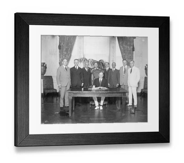 Framed Print : President Hoover at Treaty Signing Framed Print : President Hoover at Treaty Signing