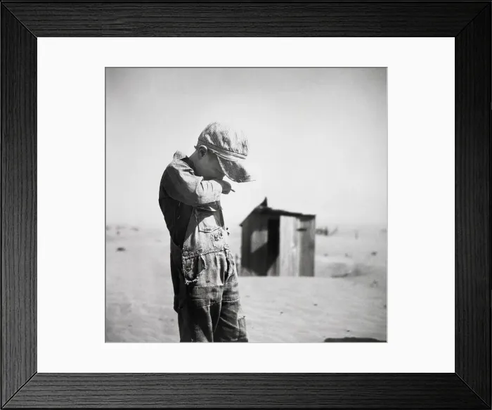 Framed Print : Boy in Dust Bowl Framed Print : Boy in Dust Bowl