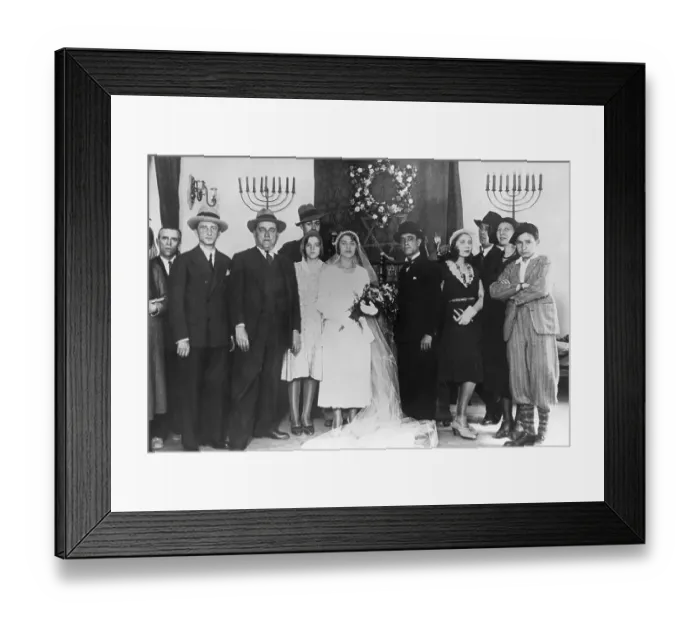 Framed Print : Jewish Citizens of Spain Posing in Wedding Portrait Framed Print : Jewish Citizens of Spain Posing in Wedding Portrait